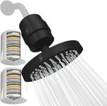 SparkPod Luxury Filtered Shower Head Set 23 Stage Shower Filter with 1 Extra Filter - Removes Chlorine and Heavy Metals - High Pressure Showerhead Filter (6" Round, Midnight Black Matte)