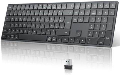 TECURS Clavier sans Fil Bluetooth Clavier AZERTY USB 2.4G Wireless Keyboard avec 3 Canaux Bluetooth, USB-C, Ultra-Mince, pour Tablette, Ordinateur, Apple MacOS, Linux, iOS, Android, PC