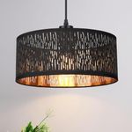 Frideko Lamp Shade - Modern Black Lampshades for Ceiling Lights with Gold Inner,Lamp Shades for Table Lamps and Floor Lamps,Pendant Light Shade for Bedroom,Living Room,Hallway and Kitchen