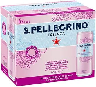 San Pellegrino Essenza Sparkling Dark Morello Cherry & Pomegranate Sparkling Mineral Water, 11.16 fl oz ℮ 330 ml, 6 Pack