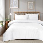 Olivia Rocco Super Soft Plain Duvet Set Ultra-Soft Easy Care Quilt Bedding Bed Cover Sets with Convenient Zip Fastening Luxurious Comfort for a Dreamy Bedroom Makeover, DOUBLE WHITE