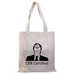 The Office Inspired Gift Dwight Schrute Fans Gift CPR Certified Dwight Tote Bag For Friend Coworker (CPR Certified TGCA)
