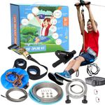 Hyponix 150'/100' Zipline Kits for Backyard for Adults/Kids - 100% Stainless Steel - Zip Line - Backyard Zipline Kit for Kids - Zipline Kit - Zip Line Kit - Zip Lines for Backyard Kids and Adults