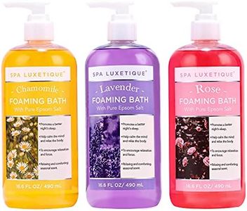 Bubble Bath, Spa Luxetique Foaming Bath with Pure Epsom Salt, Chamomile Rose and Lavender Scent Bath Set, Christmas Gifts for Women Gift Set for Men 3 Pack 49.8 fl oz Gifts for Mom