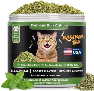 Kitty Kick Stix Premium Bulk Catnip - Made in USA 100% Natural, Enticing Catnip Treats for Catnip Toys, Catnip Spray, & Cat Accessories. Safe & Non-Addicitve Catnip for Kittens (Single Jar)