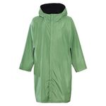 Heatwave Changing Robe Unisex Outdoor Long Sleeve Windproof & Waterproof Robes Hooded Coat For Beach Wild Swimming Surfing Oversized Quick Dry, S/M Green