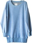 KAVU Riverton Mid Thigh Sweatshirt - Long Crew Neck Sweater - Vintage Blue-M