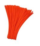 PRANSUNITA Pipe Cleaners 25 Pcs,Chenille Stems for DIY Crafts Decorations Creative School Projects (6 mm x 12 Inch), Color Orange