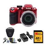Kodak AZ421 PIXPRO Astro 16 MP Digital Camera (Red) with 32GB SD Card and Accessory Bundle