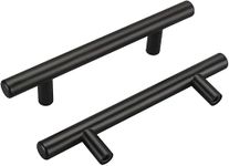 homdiy Black Cabinet Pulls Black Cabinet Handles 3-3/4in(96mm) Hole Centers 40 Pack T Bar Stainless Steel Cabinet Pulls Matte Black Cabinet Hardware Drawer Pulls