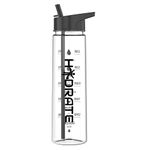 HYDRATE Premium 900ml Motivational Water Bottle with Straw: BPA-Free & Leak-Proof. Designed with Time Markings to Ensure Daily Hydration. Ideal for Office, Gym, and Active Lifestyles (Black)