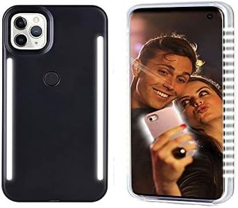 GSRYPC LED Light up case for iPhone 14 pro max,LED Illuminated Selfie Light[Rechargeable],Great for a Bright Selfie Light Up Case Cover (for iPhone 14 pro max-Black)