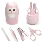 Baby Nail Kit, Baby Nail Clipper, Tweezers, Nail File, Scissors, 4-in-1 Baby Nail Care Set with Mini Cute Owl Shape Case, Safe Baby Manicure Kit and Pedicure kit for Newborn, Infant, Toddler, Kids