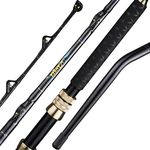 FISHAPPY Saltwater Offshore Bent Butt Trolling Rod Deep Sea Big Game Rod Bent Butt Conventional Boat Fishing Pole (6' - 80-150lbs - Bent Butt)