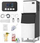 Agrestem Commercial Ice Maker Machine 350LBS/24H, Industrial Ice Mchine with 240LBS Large Storage Bin, Freestanding, Upgraded Compressor, Stainless Steel Large Ice Maker for Commercial/Restaurant/Bar