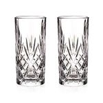 DIAMANTE Chatsworth Hi Ball Tumbler - Perfect for G&T, Water and Cocktails - Premium Lead Free Crystal - Set of 2