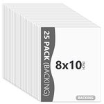 Somime 25 Pack Backing Boards Only - 8x10 Uncut White Mats Matboards, Acid Free Backerboards for Art Prints, Ideal for Photos/Pictures/Prints/Frames/Arts