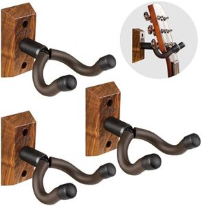 Guitar Wall Mount, Zebra Wood Guitar Hanger, U-Shaped Guitar Wall Hanger Mount, Guitar Holder Hook Stand Wall Mount Guitar Accessories for Acoustic, Electric Guitar, Banjo, Bass, Ukulele