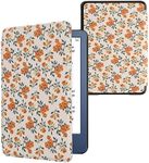 kwmobile Case Compatible with Amazon Kindle (2022/2024) Case - eReader Cover - Yellow Flowers Yellow/Green/Beige