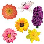 Beistle 53446 Flower Cutouts, 12 Piece, Paper, Multicolor