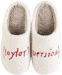 Taylor's Version Slippers Meet Me At Midnight Slippers for Women Men Warm Slip-on Couple Slippers Home shoes, Red, 5.5-6 Women/4.5-5 Men