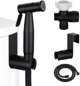 MBILLION Handheld Bidet Sprayer for Toilet Cloth Diaper Care Matte Black Stainless Steel Leakproof Hose, Wall/Toilet Mount, Adjustable Pressure, 2-Function Jet Spray for Baby Feminine Seniors Wash