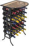 Sorbus® Wine Rack Stand Bordeaux Chateau Style with Glass Table Top - Holds 30 Bottles of Your Favorite Wine - Elegant Looking French Style Wine Rack to Compliment Any Space - Minimal Assembly