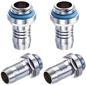 uxcell Brass Hose Fitting G1/4 Thread with OD 11mm Nozzle for PC Water Cooling System 4pcs