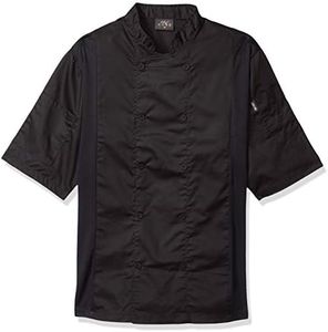 Chef Code Men's Chef Coat with Side Vents, Charcoal, Large