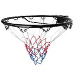 Finetree Heavy Duty Wall Mounted Full Size Black Basketball Hoop Rim and Net, 48cm, (FT-5351)