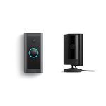 All-new Ring Indoor Cam, Black with Ring Video Doorbell Wired