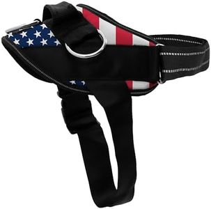ShawnCo Essential Dog Harness, No-Pull Pet Vest with 3 Leash Clips, No Choke, Reflective, Adjustable and Padded, for Easy Walking and Training for Small, Medium and Large Dogs (Stars and Stripes, XL)