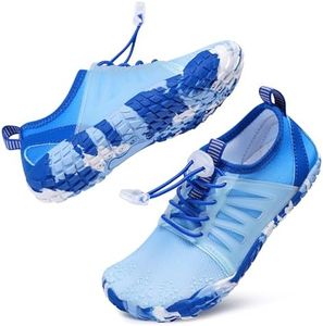 Stelle Kids Water Shoes for Girls Boys Swim Beach Hiking Pool Non-Slip Shoes Barefoots for Toddler/Little/Big Kids(Blue Ombre,5MB)