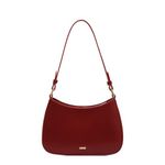 VOSTEVAS Women Small Shoulder Bag Mini Purse Womens Handbags Crossbody Waterproof Leather Clutch 90s Y2k Bags with Zipper (Wine Red)