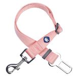 Blueberry Pet Essentials Classic Dog Seat Belt Tether for Dogs Cats, Baby Pink, Durable Safety Car Vehicle Seatbelts Leads Use with Harness