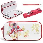 Carrying Case for Nintendo Switch /OLED/Lite, Portable Hard Shell Pouch for Switch Console Accessories Protective Travel Storage Bag for Switch with 10 Game Card Slots, Red Anime Girl Touro