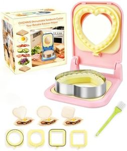 3-in-1 Uncrustable Sandwich Maker - Heart/Circle/Square Crustless Sandwich Cutter & Sealer for Kids' Lunch, Breakfast & Lunchboxes | BPA-Free Uncrustable Press, Easy Clean (3-Shape Pink)
