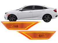 APA Replacement for Front Side Marker Light Assembly 2016 2017 2018 2019 2020 2021 Honda Civic Sedan Coupe Hatchback Type R Driver and Passenger PAIR Set 33800TBAA02 33850TBAA02 HO2551127 HO2550127