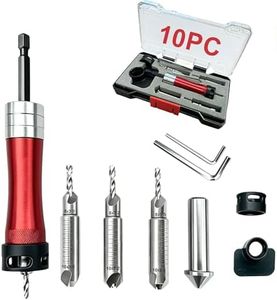 10PCS Countersink Drill Bit Set - Countersink Drill Bit with Adjustable Depth 8/10mm, 4pcs Dual-Blade Countersink Bits for Chamfer Tool for Wood Aluminum DIY Drilling