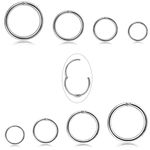 Diamday 4Pairs 6-12mm Stainless Steel 16g Cartilage Hoop Earrings for Men Women Nose Ring Helix Septum Couch Daith Lip Tragus Piercing Jewelry Set 1