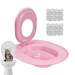 Cat Toilet Trainer Kit - Reusable Litter Box Potty, Hygiene Training Seat with Easy Setup, Toilet Training Aid for Cats, Pet Care Solution for Indoor Cats, Train Your Cat to Use Toilets Usage