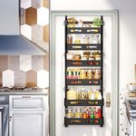 Over The Door Pantry Organizer with 6 Adjustable Baskets,6 Tier Door Hanging Shelf for Pantry Door Organization and Storage with Adjustable Shelves and Over The Door Spice Rack