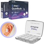 SleepEZ - Quietbuds - 12 Soft Silicon Wax Earplugs (6 Pairs) - Earplugs for Sleeping (White)