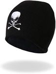 Hot Leathers KHB1010 Skull and Crossbones Beanie, Black