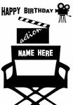 Directors Chair Film Lover c4a13 Birthday Greeting Personalised Card A5 Any Name