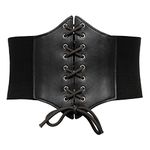 GRACE KARIN Ladies Medieval Stretchy Cinch Belt Vintage Waistband(Black, L 499)