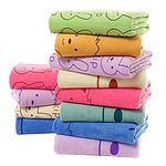 MOM CARE Microfibre Bath Towels for Kids -Extra Soft/Quick Dry/Strong Water Absorbent/Bathing Towel for Kids,Boys and Girls (Pack of 3) Multi Color L-50cm X B-100cm for 3 Years and Above