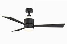 Fanimation Studio Collection LP8577LBL Upright-48 inch BL/SL Blades and LEDs Ceiling Fan with Lighting, Black/Silver