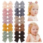 Jollybows 20pcs Baby Girls Hair Bows Clips, 2" Mini Alligator Clip Toddler Pigtail Bow Fine Hair Clip for Little Girls Kids Infant