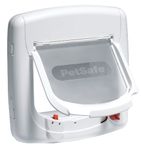 PetSafe, Deluxe Magnetic Cat Flap, Selective Entry, 4 Way Locking - Staywell (White)